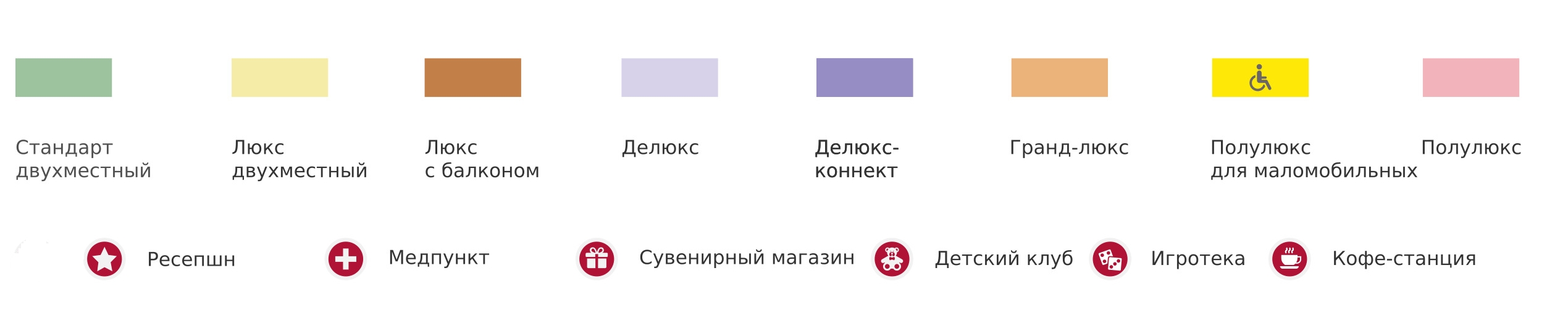 Категории кают теплохода Мустай Карим
