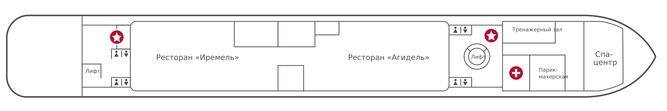 Главная палуба теплохода